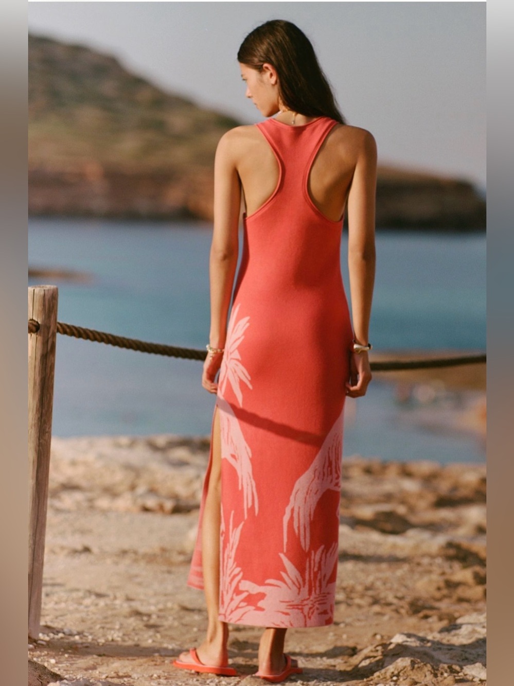 Anthropologie Celandine Flamingo Knit Midi Dress - Picture 3 of 15